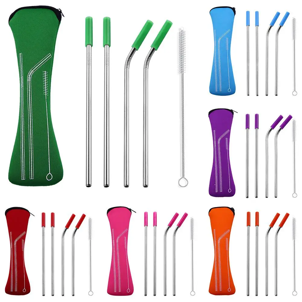 4Pcs Reusable Silicone Tips Cover Stainless Steel Straight Bent Drinking Straws With Bag Brush Drop Shipping
4Pcs Reusable Silicone Tips Cover Stainless Steel Straight Bent Drinking Straws With Bag Brush Drop Shipping