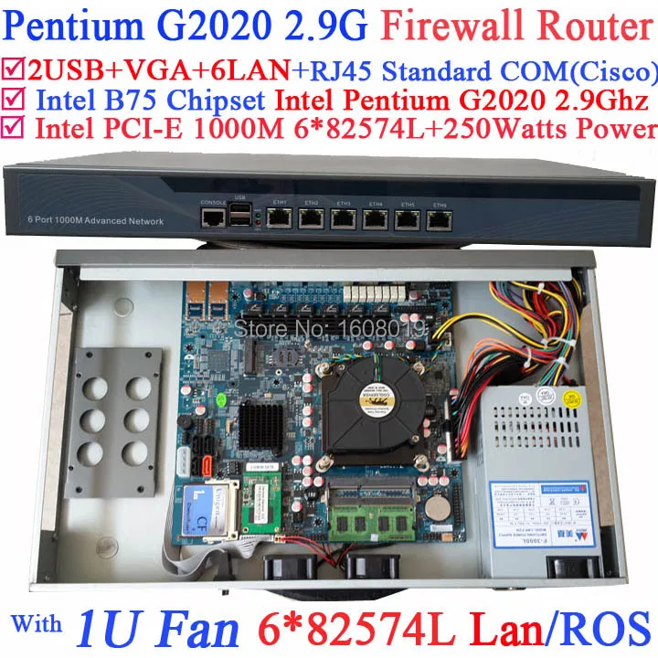 gigabit ethernet router Barebone system with six intel PCI-E 1000M 82574L Gigabit LAN Intel Pentium G2020 2.9G Mikrotik ROS etc
gigabit ethernet router Barebone system with six intel PCI-E 1000M 82574L Gigabit LAN Intel Pentium G2020 2.9G Mikrotik ROS etc