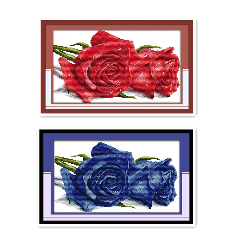 Joy Sunday Cross stitch embroidery kit rose lover bright red blue rose flower hand-stitched wall decoration
Joy Sunday Cross stitch embroidery kit rose lover bright red blue rose flower hand-stitched wall decoration