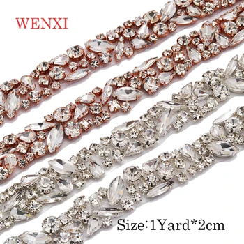 WENXI 1YARD Wholesale Sparkle Gold Crystal Rhinestone With opal For Wedding Sash Clear Silver Crystal Rhinestone Applique WX920
WENXI 1YARD Wholesale Sparkle Gold Crystal Rhinestone With opal For Wedding Sash Clear Silver Crystal Rhinestone Applique WX920