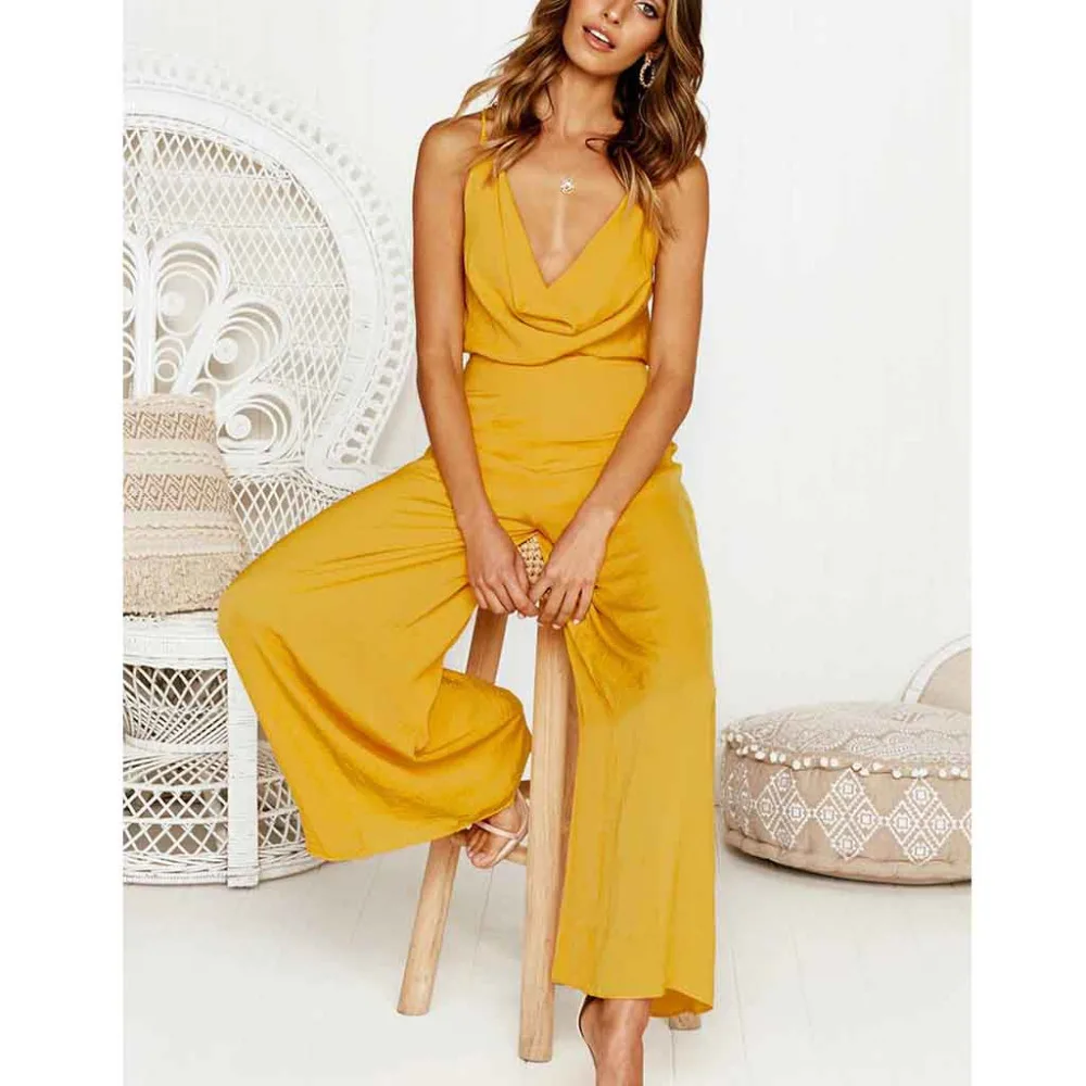 

Sexy Sleeveless jumpsuit women long romper 2018 summer women lady trousers backless beach jumpsuit coveralls sexy female frock