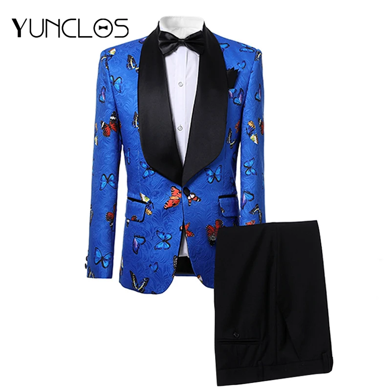 YUNCLOS Jacquard Men Suits Butterfly Printed 2 Pieces Suit Set Shawl Collar Groomsman Wedding Suits Tuxedo Party Dress
YUNCLOS Jacquard Men Suits Butterfly Printed 2 Pieces Suit Set Shawl Collar Groomsman Wedding Suits Tuxedo Party Dress