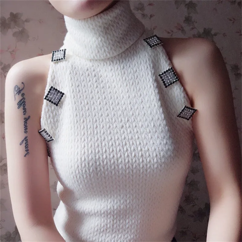 Women Sexy Knitted Crop Top 2019 Spring Autumn Thick Diamonds Sleeveless Tank Vest Top H121
Women Sexy Knitted Crop Top 2019 Spring Autumn Thick Diamonds Sleeveless Tank Vest Top H121