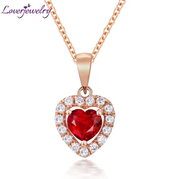 LOVERJEWELRY Young Girl Pendants Solid 18K Rose Gold Diamonds Promised Wedding Red Gemstone Ruby Pendant Jewelry For Women Gift
LOVERJEWELRY Young Girl Pendants Solid 18K Rose Gold Diamonds Promised Wedding Red Gemstone Ruby Pendant Jewelry For Women Gift
