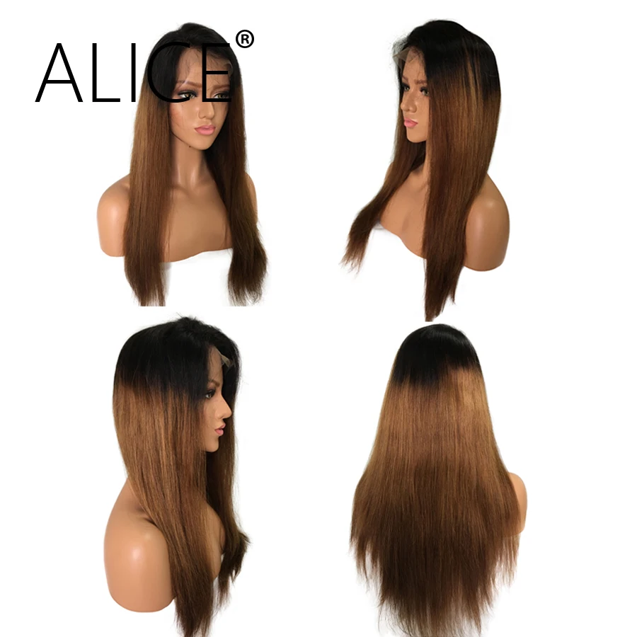 ALICE Hair 150 Density Ombre Color Lace Front Human Hair Wigs With Baby Hair (8)
