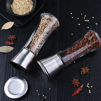 Pepper Mill Grinder Stainless Steel Manual Salt Pepper Grinder Seasoning Pepper Grinder Cooking Tools Kitchen Accessories 
Pepper Mill Grinder Stainless Steel Manual Salt Pepper Grinder Seasoning Pepper Grinder Cooking Tools Kitchen Accessories