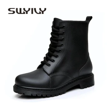 SWYIVY Rainboots Woman 36 44 Plus Size 2018 Autumn Winter Ankle Martin Boots PVC Waterproof Rain Boots Shoes Anti Slip Rainboots 
SWYIVY Rainboots Woman 36 44 Plus Size 2018 Autumn Winter Ankle Martin Boots PVC Waterproof Rain Boots Shoes Anti Slip Rainboots
