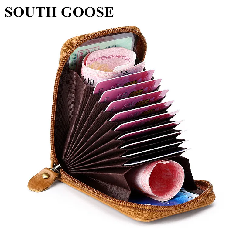 SOUTH GOOSE New Fashion Genuine Leather Credit Card Holder RFID Blocking Men Anti Theft Business Cards Holder Women Coin Purses
SOUTH GOOSE New Fashion Genuine Leather Credit Card Holder RFID Blocking Men Anti Theft Business Cards Holder Women Coin Purses