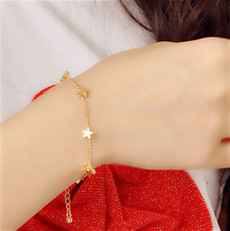 New Hot Heart Stars Charm Bracelets For Women Girls Gold Color Metal Bracelets Statement Jewelry Wholesale
New Hot Heart Stars Charm Bracelets For Women Girls Gold Color Metal Bracelets Statement Jewelry Wholesale