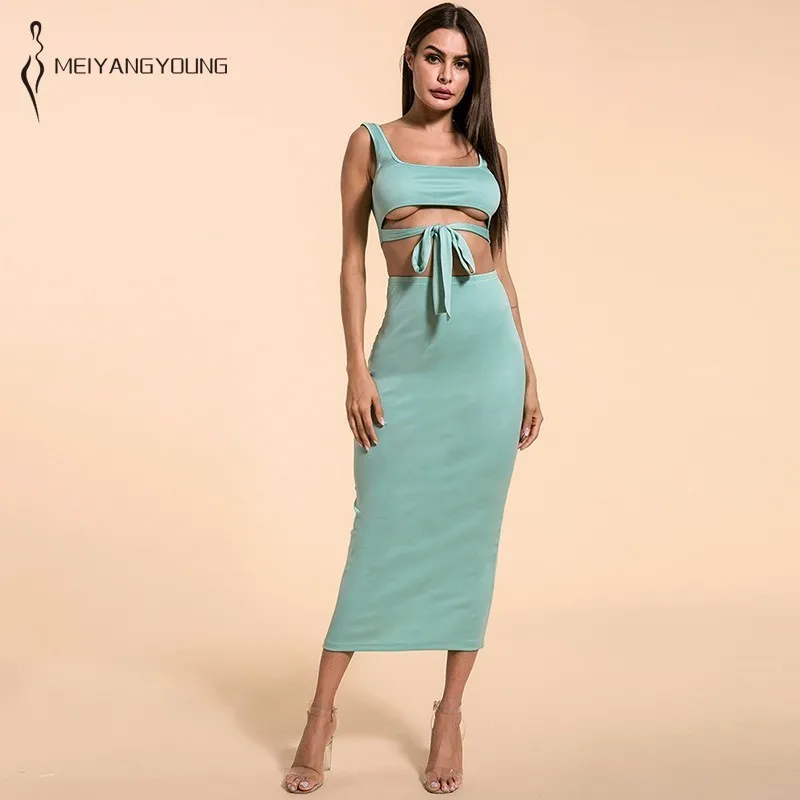 MEIYANGYOUNG Women Two Piece Set Summer 2019 Solid Color Spaghetti Strap Strapless And Women's Mid-Calf Skirt 2 Piece Set Women
MEIYANGYOUNG Women Two Piece Set Summer 2019 Solid Color Spaghetti Strap Strapless And Women's Mid-Calf Skirt 2 Piece Set Women