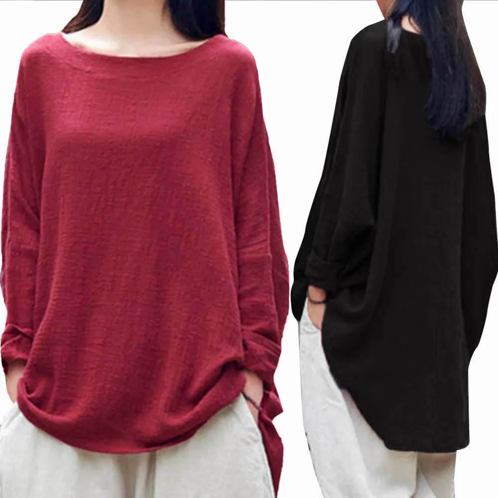 Womens Cotton and linen Round Sleeve Long Sleeve durable enought for your daily wearing T-Shirt Tops Drop Shipping
Womens Cotton and linen Round Sleeve Long Sleeve durable enought for your daily wearing T-Shirt Tops Drop Shipping