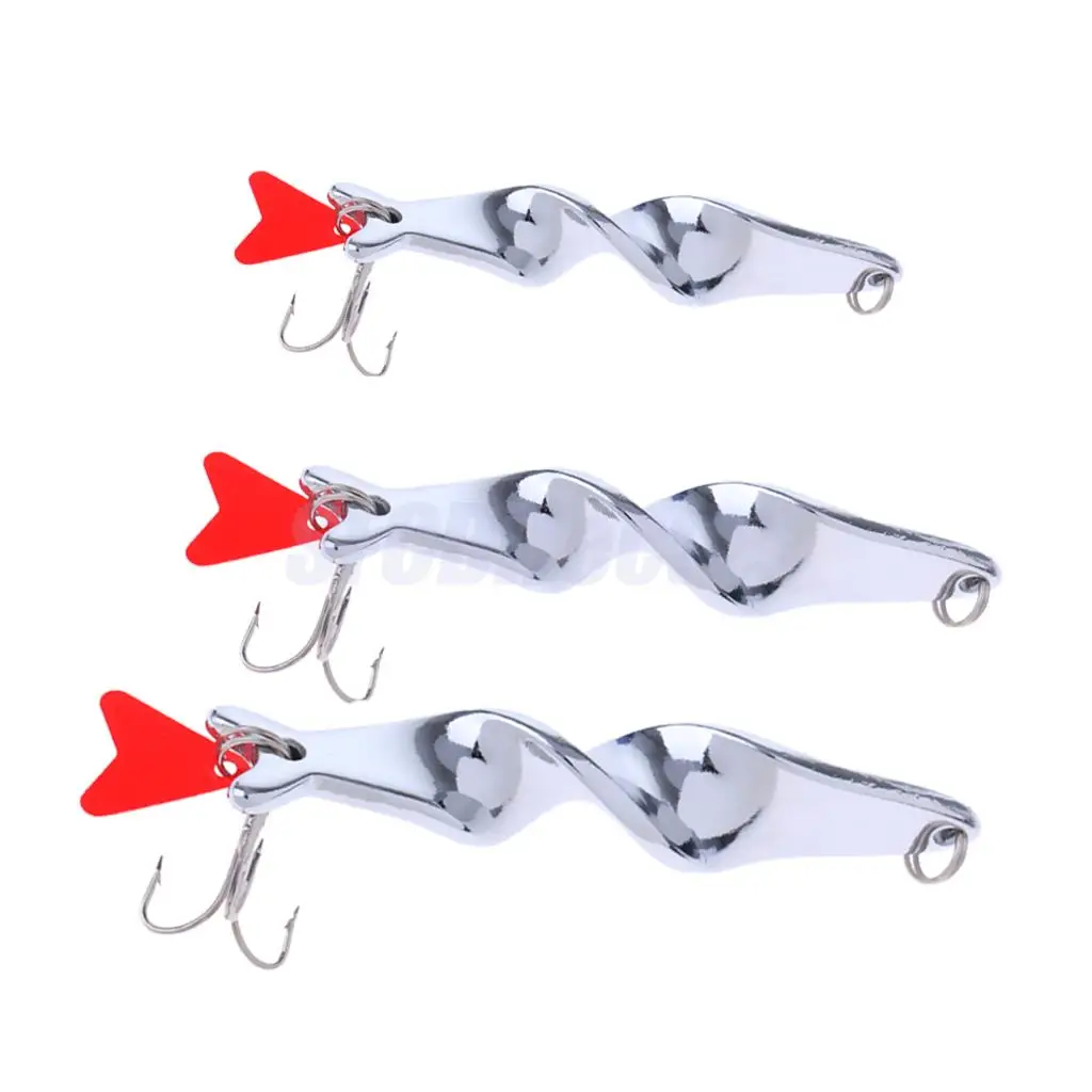 3pcs Fishing Sequins Lure Metal Spoons Hard Baits Spinner Lure Twist Lure Bass Crankbaits