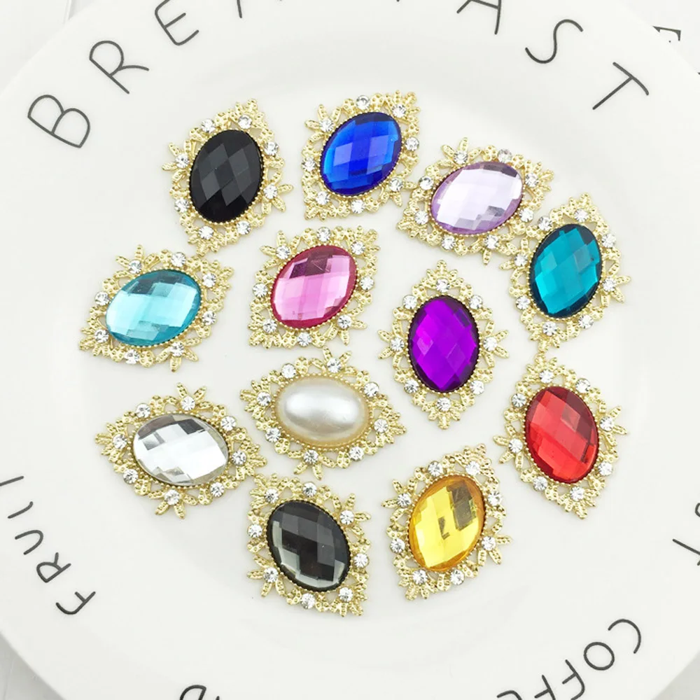 10pcs/lot 25mm*32mm Crystal Oval Gold diy Alloy Acrylic Buttons Hair Jewelry Accessories Weddinng Card Shoes Decorative Buttons
10pcs/lot 25mm*32mm Crystal Oval Gold diy Alloy Acrylic Buttons Hair Jewelry Accessories Weddinng Card Shoes Decorative Buttons
