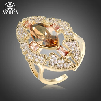 AZORA Trendy Adjustable Open Cross Pattern Ring for Women Girls with Pave Full AAA Champagne Cubic Zircon Fashion Jewelry TR0238
AZORA Trendy Adjustable Open Cross Pattern Ring for Women Girls with Pave Full AAA Champagne Cubic Zircon Fashion Jewelry TR0238