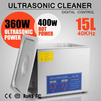 US Stock Stainless Steel Industry Heated Heater w/Timer 15L Ultrasonic Cleaner
US Stock Stainless Steel Industry Heated Heater w/Timer 15L Ultrasonic Cleaner