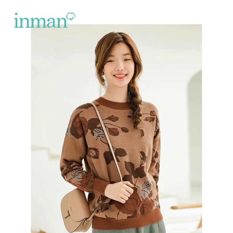 INMAN Winter New Arrival Rose Pattern Round Collar Jacques Weave Women Pullover Sweater
INMAN Winter New Arrival Rose Pattern Round Collar Jacques Weave Women Pullover Sweater