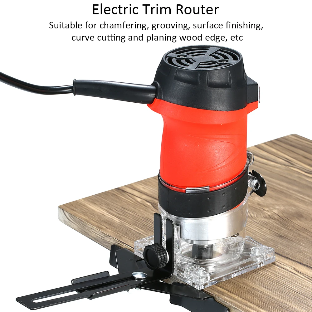 800W 220V Trimmer Trim Router for Woodworking Trimming Slotting Notching Red with Transparent Base Edge Guide Wood Laminate
800W 220V Trimmer Trim Router for Woodworking Trimming Slotting Notching Red with Transparent Base Edge Guide Wood Laminate