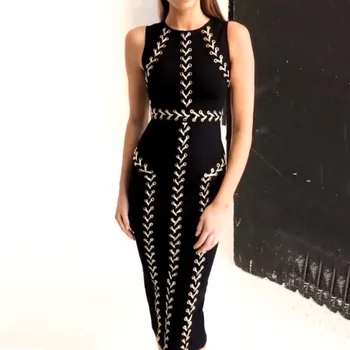Wholesale Newest Fashion Celebrity Party Bodycon Bandage Dress Women Black Sleeveless O-Neck Lace-up Sexy NightClub Dress
Wholesale Newest Fashion Celebrity Party Bodycon Bandage Dress Women Black Sleeveless O-Neck Lace-up Sexy NightClub Dress