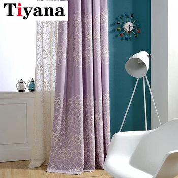Tiyana Rustic Rose Embroidery Linen Purple Curtains For Living Room Custom Made Blinds Pink thermal bedroom curtains JK064-2
Tiyana Rustic Rose Embroidery Linen Purple Curtains For Living Room Custom Made Blinds Pink thermal bedroom curtains JK064-2
