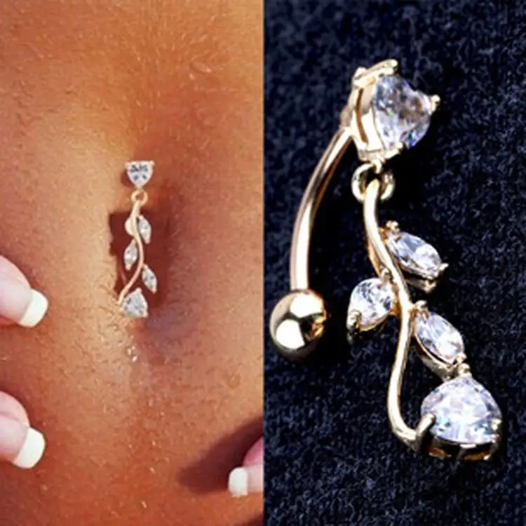 2017 Trendy White Rhinestone Copper Leaves Belly Button Rings Body Piercing Navel Rings Body Jewelry DropShipping
2017 Trendy White Rhinestone Copper Leaves Belly Button Rings Body Piercing Navel Rings Body Jewelry DropShipping