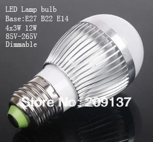 100pcs/lot High brightness E27 B22 E14 9W 4X3w 12W led bulbs lamps Cold white/warm white AC110V-240V
100pcs/lot High brightness E27 B22 E14 9W 4X3w 12W led bulbs lamps Cold white/warm white AC110V-240V