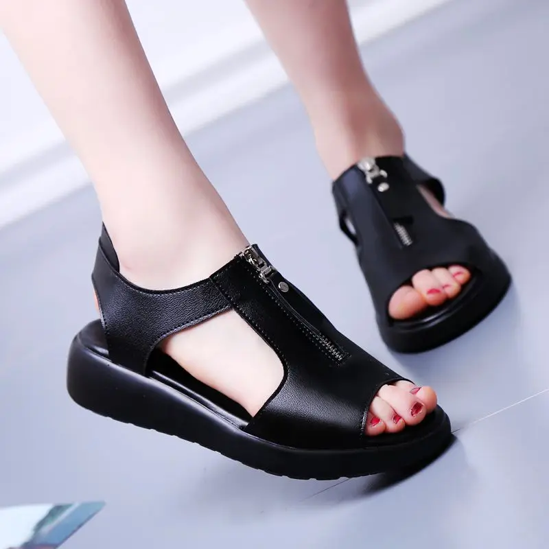 Flat Sole Sandals Size 33-42 Women's Summer Roman Peep Toe Zipper Non-slip Flat Heel Sandals Shoes For Lady
Flat Sole Sandals Size 33-42 Women's Summer Roman Peep Toe Zipper Non-slip Flat Heel Sandals Shoes For Lady