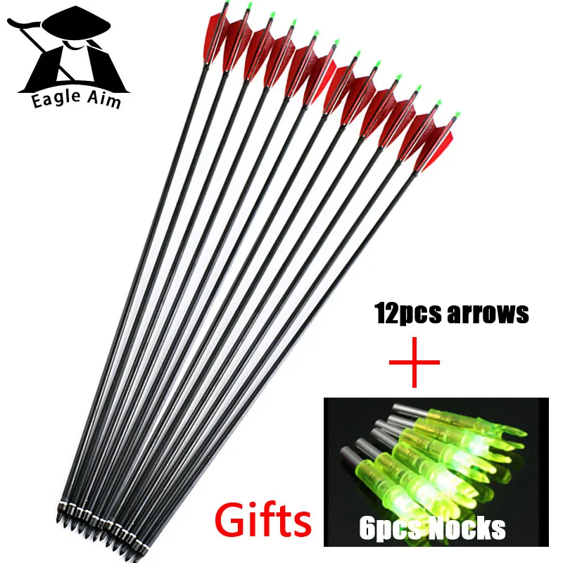 Hunting Archery 30inch Spine500 Carbon Arrows Bolts Turkey feather for 20-50lbs Compound bow+6pcs LED Glowing Arrow Nocks
Hunting Archery 30inch Spine500 Carbon Arrows Bolts Turkey feather for 20-50lbs Compound bow+6pcs LED Glowing Arrow Nocks