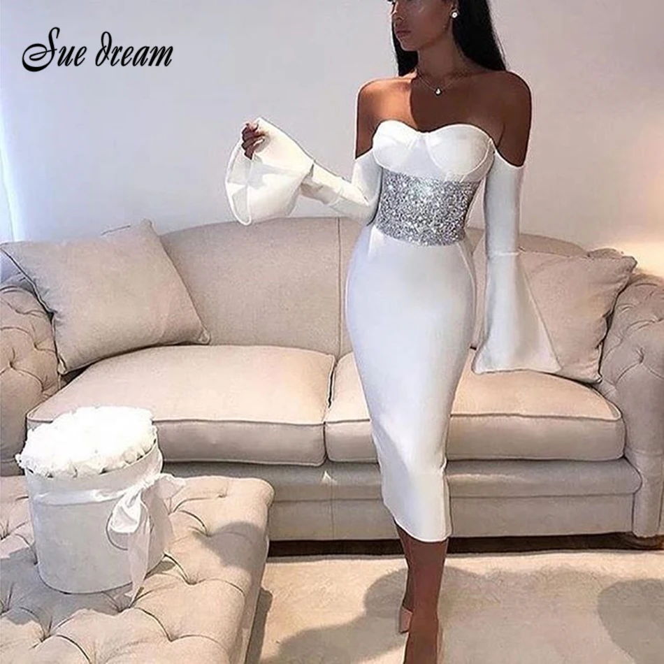 2019 New Summer Women Bandage Dress Elegant White Black Dresses Sexy Flare Sleeve Midi Celebrity Evening Party Dress Vestidos
2019 New Summer Women Bandage Dress Elegant White Black Dresses Sexy Flare Sleeve Midi Celebrity Evening Party Dress Vestidos