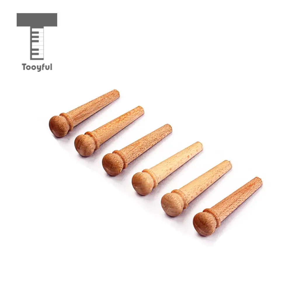 6pcs Durable Maple Wood Acoustic Guitar Bridge Pins String Pegs for DIY Musical Stringed Instruments Guitar Bridge Replacement