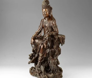 Tibet Buddhism Red Copper Kwan-yin Gunayin Ride Dragon Bodhisattva Buddha Statue
Tibet Buddhism Red Copper Kwan-yin Gunayin Ride Dragon Bodhisattva Buddha Statue