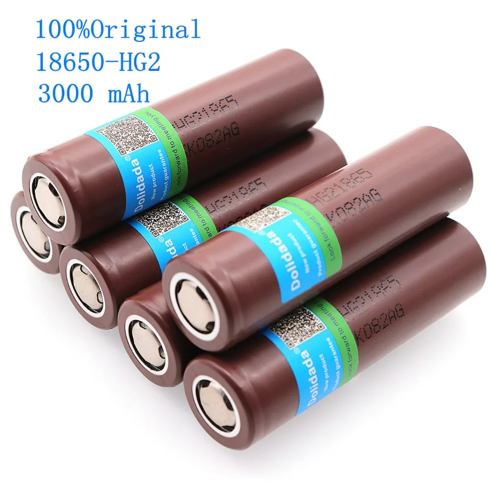 Dolidada 100% original 18650 battery for LG HG2 18650 lithium battery 3.7V 3000 mah 20A Use electronic cigarettes battery
Dolidada 100% original 18650 battery for LG HG2 18650 lithium battery 3.7V 3000 mah 20A Use electronic cigarettes battery
