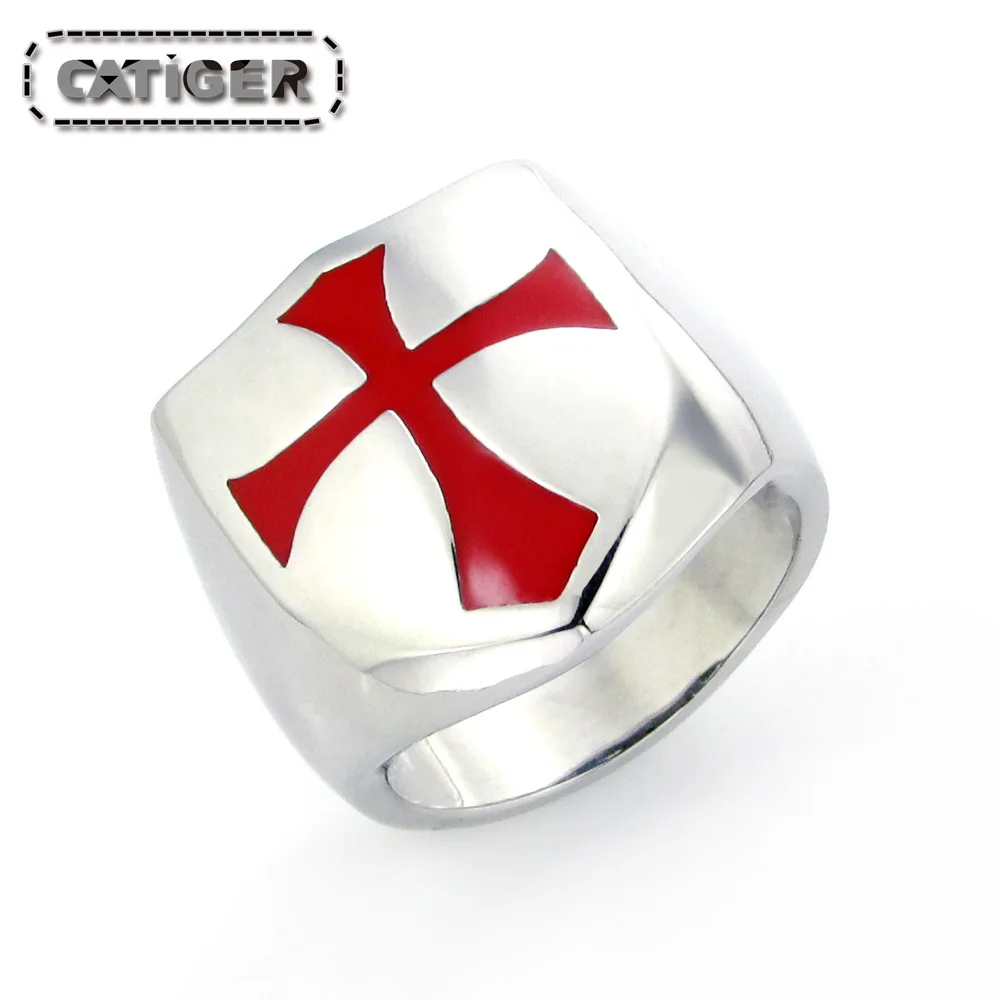 Punk Size 7-14# Stainless Steel Titanium Red Cross Shield Knight Templar Crusader Silver Black color Medieval Signet Cross Ring
Punk Size 7-14# Stainless Steel Titanium Red Cross Shield Knight Templar Crusader Silver Black color Medieval Signet Cross Ring