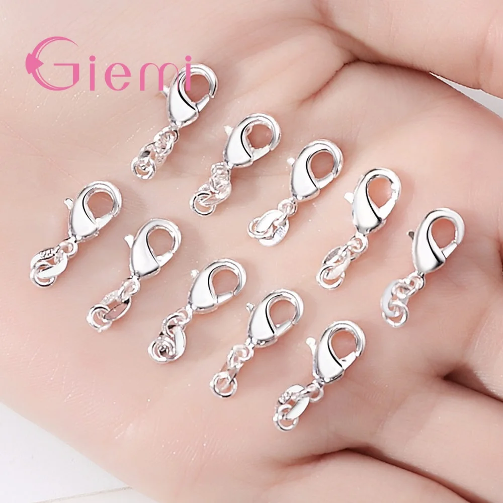 10pcs/Lot S925 Silver Diy Bracelet Necklace Buckles Spring Lobster Clasp Connector Clasps Clips For Jewelry Making Wholesale
10pcs/Lot S925 Silver Diy Bracelet Necklace Buckles Spring Lobster Clasp Connector Clasps Clips For Jewelry Making Wholesale
