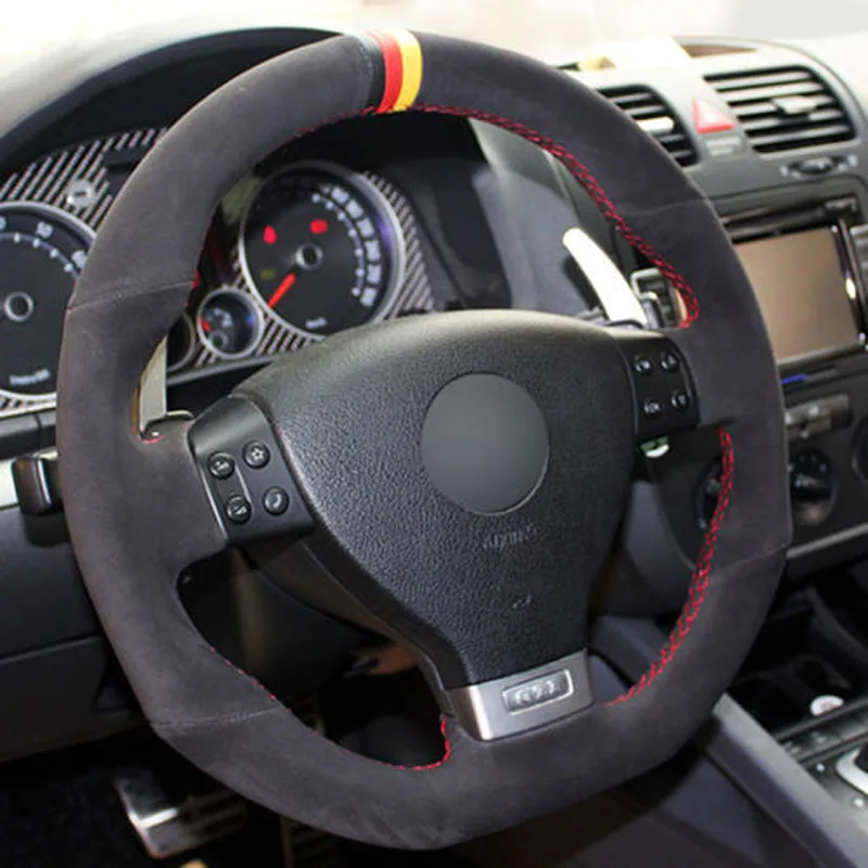 DIY Sewing-on Black Suede Steering Wheel Cover Exact Fit For VolksWagen Golf 5 Mk5 G-TI R32
DIY Sewing-on Black Suede Steering Wheel Cover Exact Fit For VolksWagen Golf 5 Mk5 G-TI R32