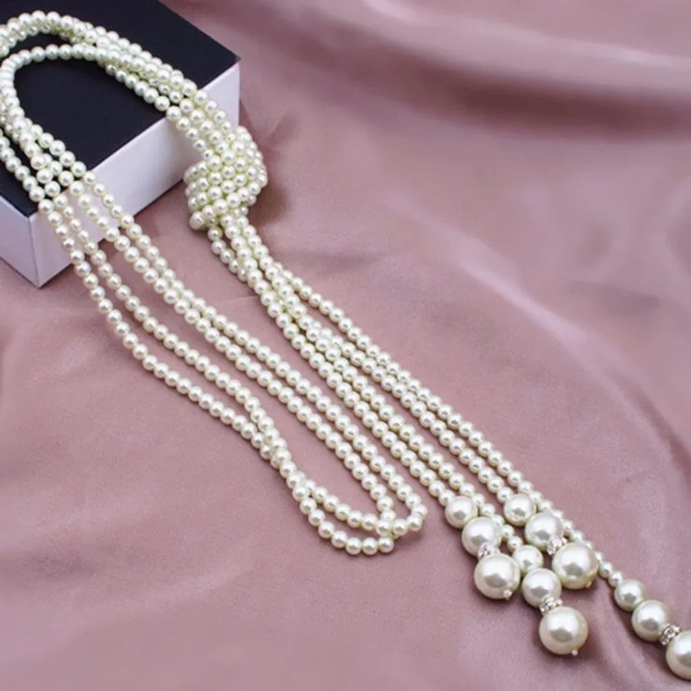 Simple And Fresh Popular Fashion Korean Pearl Necklace Multi-layer Knotted Sweater Chain Long Necklace Chokers Necklace jewelry
Simple And Fresh Popular Fashion Korean Pearl Necklace Multi-layer Knotted Sweater Chain Long Necklace Chokers Necklace jewelry