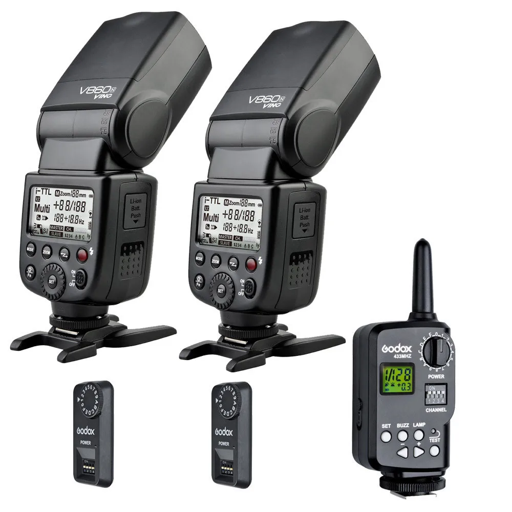 2x Godox V860N Li-ion Battery I-TTL HSS Flash Speedlite with FT-16S Power Control WirelessTrigger KIT For Nikon Camera
2x Godox V860N Li-ion Battery I-TTL HSS Flash Speedlite with FT-16S Power Control WirelessTrigger KIT For Nikon Camera