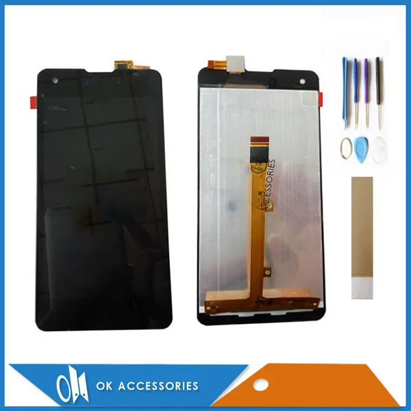 

For Highscreen Omega Prime S LCD Display+Touch Screen Digitizer Assembly High Quality Black Color With Tools Tape