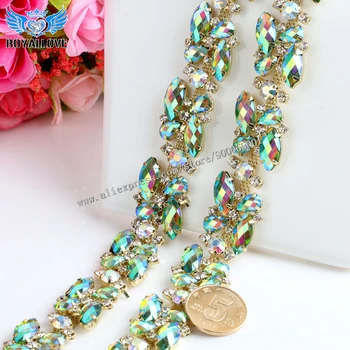 2yards Gold AB stone Crystal Rhinestone metal Chain Bridal Sash Rhinestone Trim Applique Trimming DIY Wedding Sash Accessories
2yards Gold AB stone Crystal Rhinestone metal Chain Bridal Sash Rhinestone Trim Applique Trimming DIY Wedding Sash Accessories