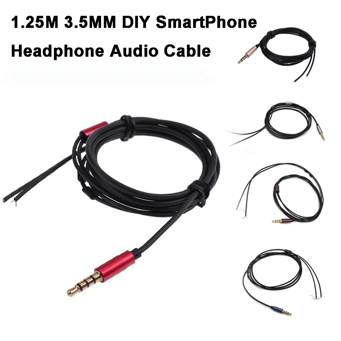 1.25M 3.5MM DIY SmartPhone Headphone Audio Cable Earphone Line 4-Pole Wire,hign quality for earphone wire,for iPhone/ Samsung
1.25M 3.5MM DIY SmartPhone Headphone Audio Cable Earphone Line 4-Pole Wire,hign quality for earphone wire,for iPhone/ Samsung