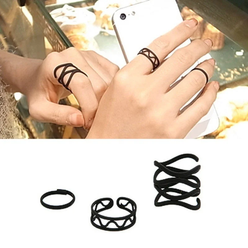 3 pcs/set New Arrival Punk Girls Black Stack Finger Above Knuckle Rings Midi Fingers Tip Rings Set dames ringen
3 pcs/set New Arrival Punk Girls Black Stack Finger Above Knuckle Rings Midi Fingers Tip Rings Set dames ringen