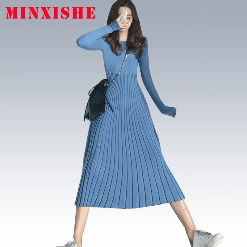 womens autumn winter sweaters clothing 2019 jumper pullovers O-neck Korean Blue Draped Knitted dress long sleeve women sweater
womens autumn winter sweaters clothing 2019 jumper pullovers O-neck Korean Blue Draped Knitted dress long sleeve women sweater