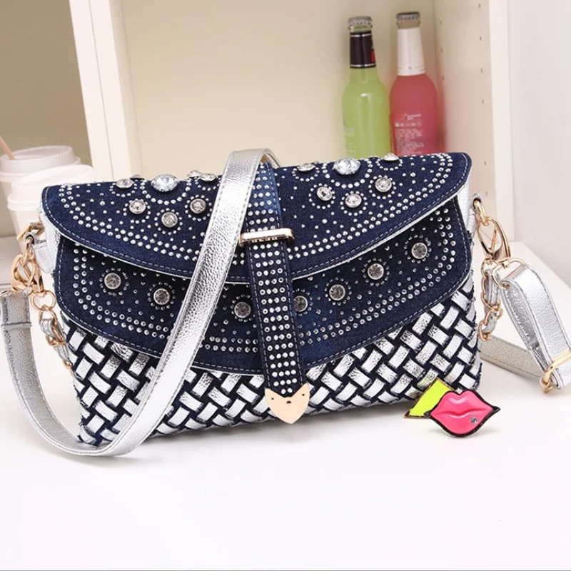 Bohemian women diamonds shoulder bags slim wallet denim knitting minaudiere evening party day clutches desigual bag chains flap
Bohemian women diamonds shoulder bags slim wallet denim knitting minaudiere evening party day clutches desigual bag chains flap