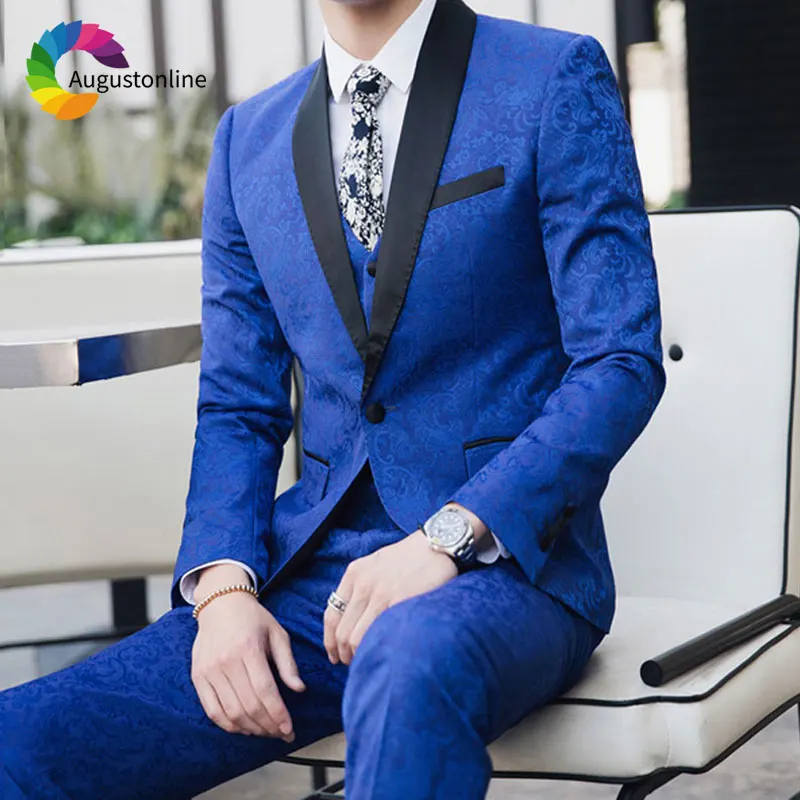 Royal Blue Pattern Floral Men Suits Wedding Suits for Man Blazer Jacket 3Piece Pants Vest Groomsmen Suit Groom Tuxedo Ternos
Royal Blue Pattern Floral Men Suits Wedding Suits for Man Blazer Jacket 3Piece Pants Vest Groomsmen Suit Groom Tuxedo Ternos