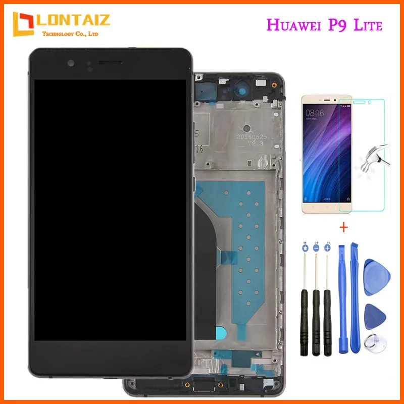 Huawei P9 Lite LCD Touch Screen with Frame+Tools For 5.2" Huawei P9 Lite LCD Display Digitizer Assembly VNS-L21 VNS-DL00 VNS-L23
Huawei P9 Lite LCD Touch Screen with Frame+Tools For 5.2" Huawei P9 Lite LCD Display Digitizer Assembly VNS-L21 VNS-DL00 VNS-L23