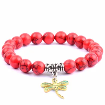 Vintage Red turquoises Stone Beaded Bracelets Men Wristband Dragonfly Animal Charm Bangles For Women Jewelry Father's Day gift
Vintage Red turquoises Stone Beaded Bracelets Men Wristband Dragonfly Animal Charm Bangles For Women Jewelry Father's Day gift