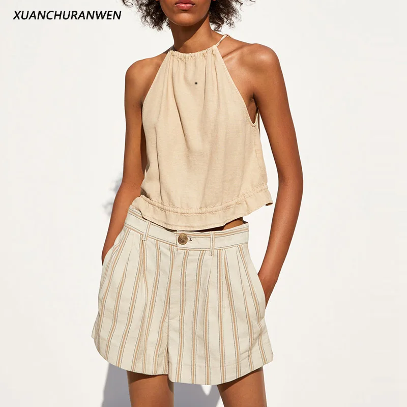 Summer Women Sleeveless Cotton Crop Top O neck Lace Up High Waist Elastic Beach Vacation Shirts Tank Tops NX8814
Summer Women Sleeveless Cotton Crop Top O neck Lace Up High Waist Elastic Beach Vacation Shirts Tank Tops NX8814