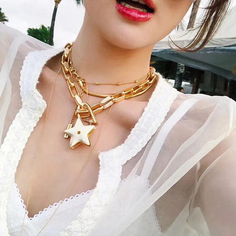 Rongho Vintage Metal Stars chokers necklaces for women punk jewelry Gold link chain necklace stars pendant necklace bijoux
Rongho Vintage Metal Stars chokers necklaces for women punk jewelry Gold link chain necklace stars pendant necklace bijoux