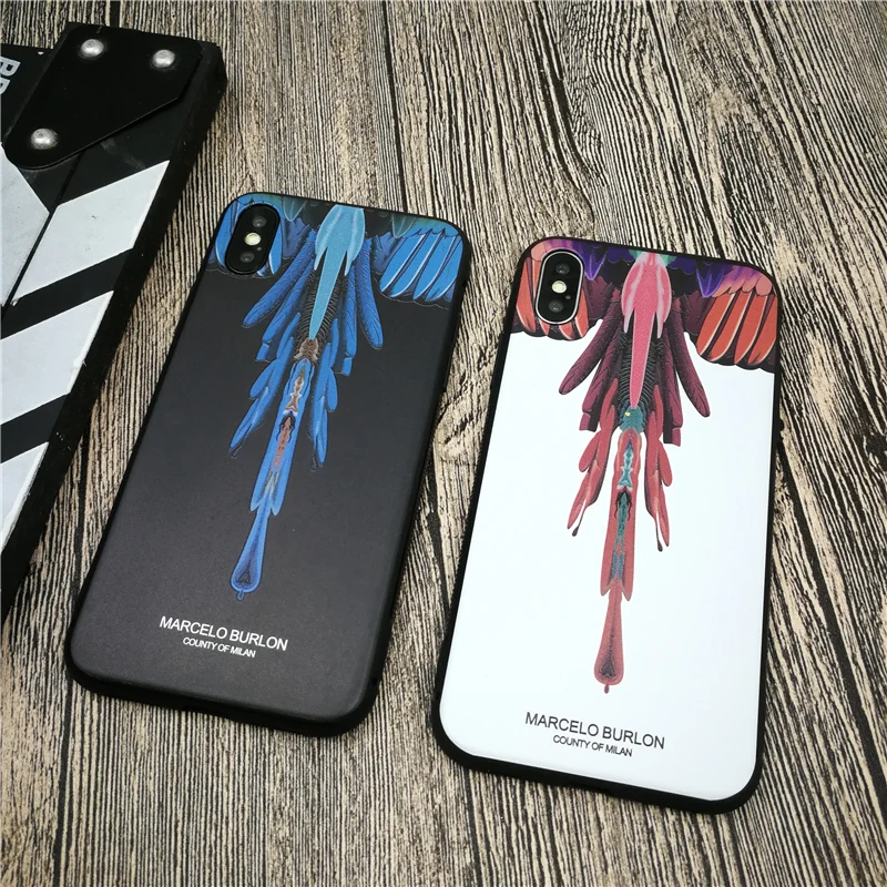 Luxury MARCELO BURLON case for iphone X XS MAX XR 8 7 6 6S plus silicon phone cover 3D Super relief feather fundas coque Couple
Luxury MARCELO BURLON case for iphone X XS MAX XR 8 7 6 6S plus silicon phone cover 3D Super relief feather fundas coque Couple