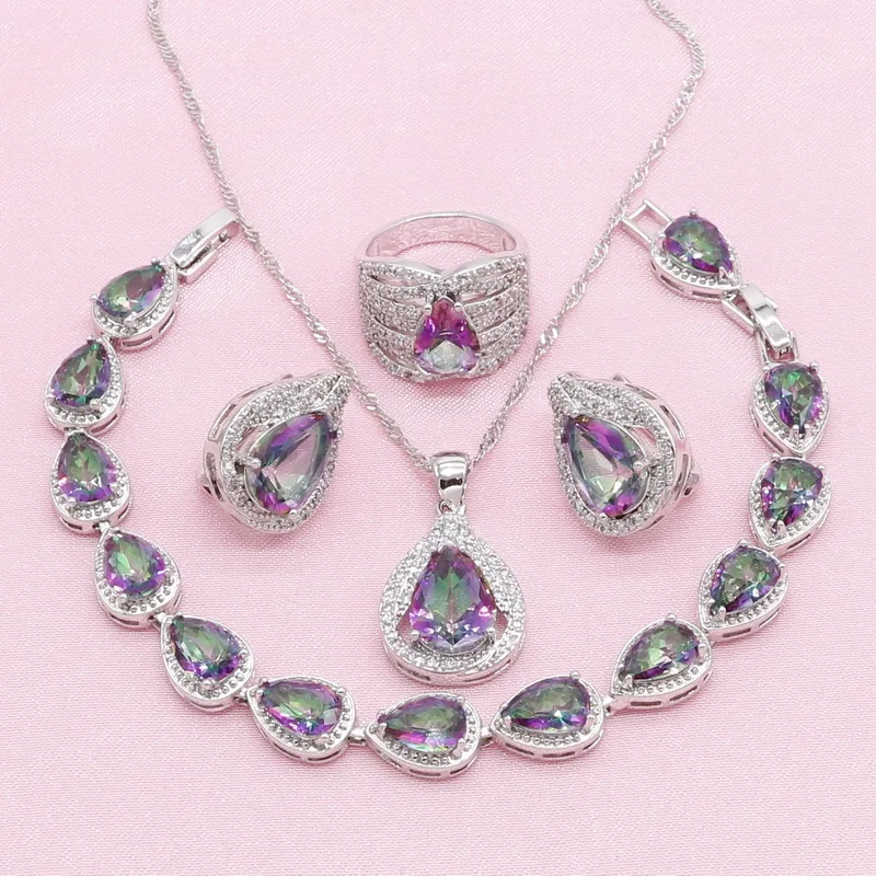 2019 Classic Multicolor Crystal 925 Silver Wedding Jewelry Sets For Women Earrings Bracelet Pendant Necklace Ring
2019 Classic Multicolor Crystal 925 Silver Wedding Jewelry Sets For Women Earrings Bracelet Pendant Necklace Ring