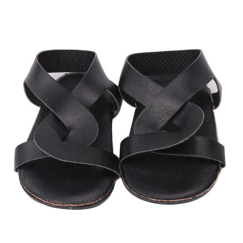Dolls shoes American Summer Sandal PU shoe baby toys fit 18 inch Girl and 43 cm baby doll accessories (20)